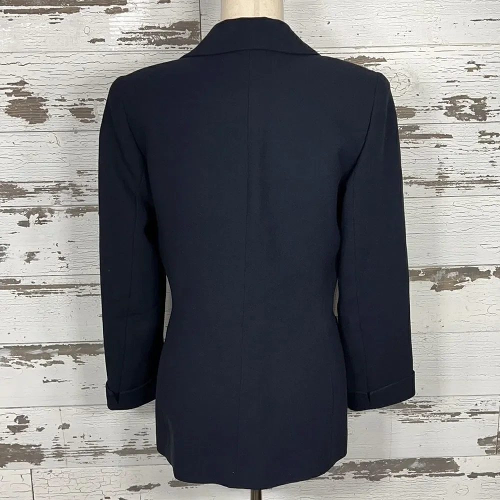 VINTAGE ALBERT NIPON Ladies Blazer Navy Sz 6 EUC
